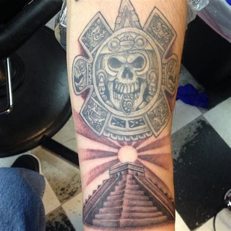 16 aztec pyramid tattoos