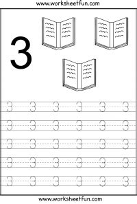 number tracing worksheets  kindergarten   ten worksheets