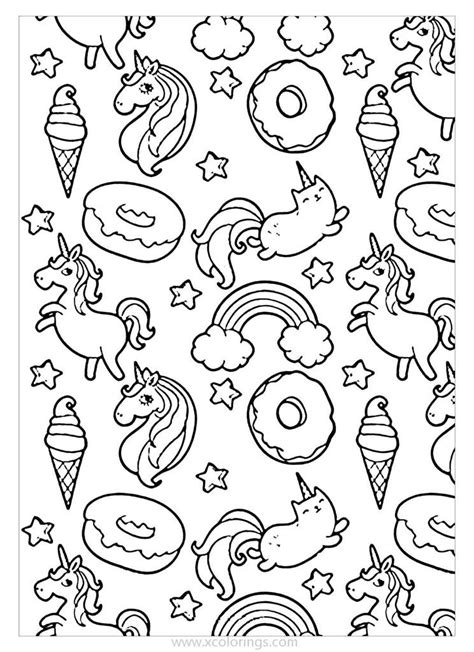 unicorn pusheen coloring pages xcoloringscom