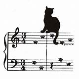 Scherenschnitt Katze Katzen Süße Malereien Klaviernoten sketch template