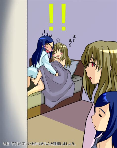 rule 34 4girls bed female fujino shizuru kuga natsuki mai hime mai