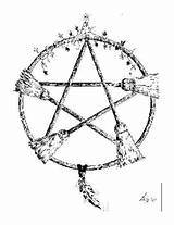 Pentacle Witch Wiccan sketch template