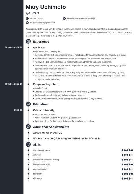 qa tester resume examples   software testers