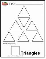 Triangle Preschool Coloring Worksheets Worksheet Shape Pages Tracing Right Worksheeto 640px 17kb Via Results sketch template