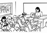 Coloring Teacher Classroom Pages sketch template