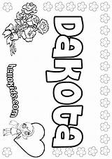 Dakota Coloring Pages Names Hellokids Sheets Print Color Girl Girls sketch template