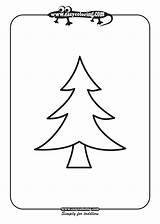 Tree Trees Five Simple Coloring Kids Easy sketch template