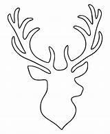 Reindeer Printable Patterns Pattern Head Antler Printablee Via sketch template