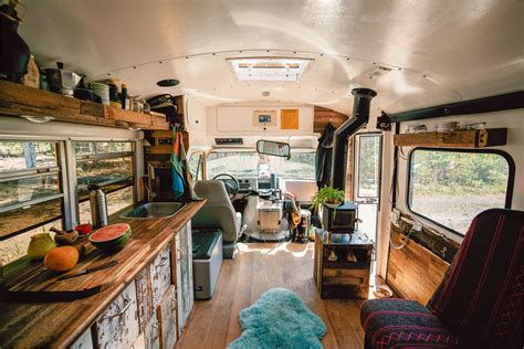 berlin tiny house diy converted school bus  apartment therapy