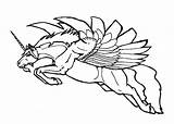 Unicorn Coloring Pages Flying Unicorns Kids Winged Comment Color Pegasus sketch template