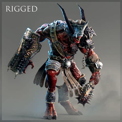 3d rigged heavy demon cgtrader