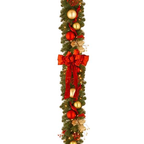 decorative collection  ft cozy christmas garland  red  clear