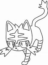 Litten Moon Pokémon Coloringpages101 sketch template