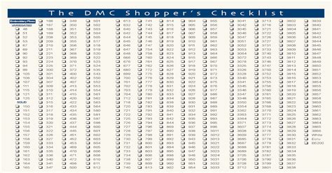 printable dmc floss checklist  printable world holiday