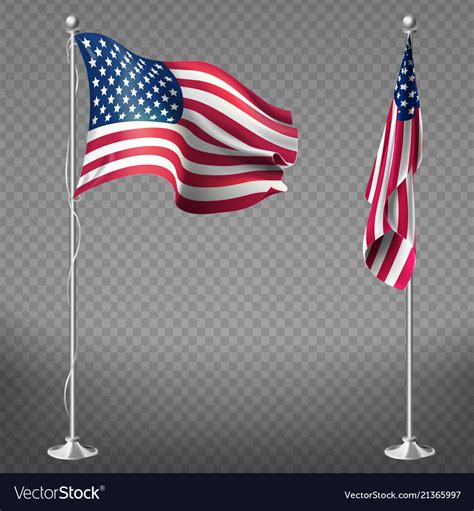 realistic flags  united states  america vector image