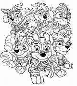 Coloring Patrol Paw Pups Mighty Pages Pup Super Popular sketch template