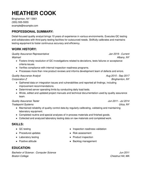 qa tester resume guide  examples