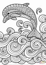 Coloring Pages Sea Adult Zentangle Mandala Under Adults Nature Printable Drawing Paint Colouring Dolphin Animals Crafts sketch template