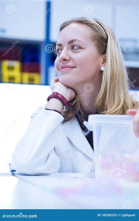 Closeup Portrait Of A Female Researcher Stock Image Image Of