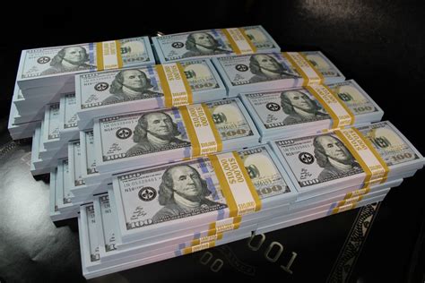 full print realistic prop money  fake  dollar bills real cash  replica paper money