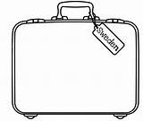 Suitcase Clipart Clip Coloring Template Printable Sweden Open Luggage Tag Travel Case Outline Drawing Cliparts Activities Pages Blank Around Kids sketch template
