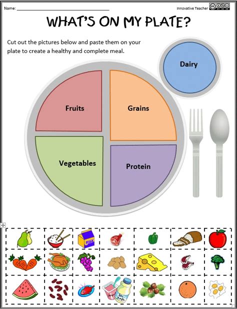 nutritional health worksheets whats   plate health
