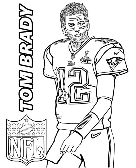 tom brady coloring page  american football player