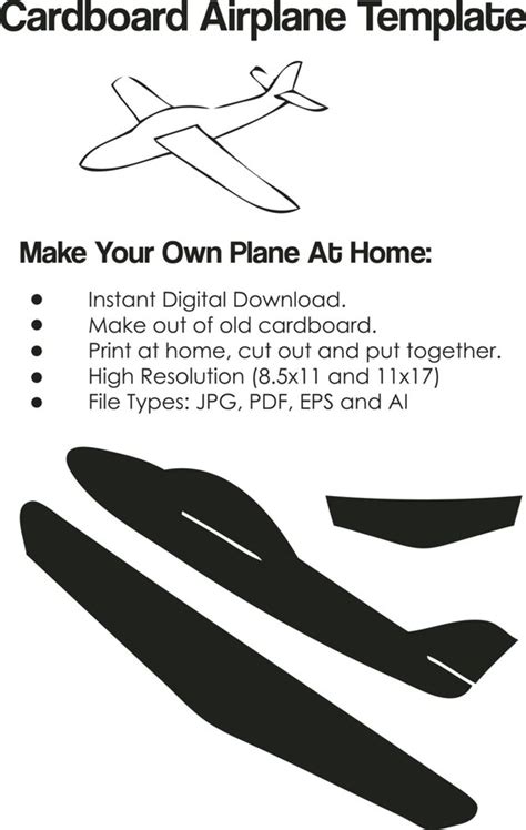 cardboard airplane template airplane cutout  paper