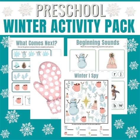 winter preschool activity pack winter themed preschool etsy