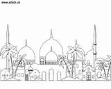 Mosque Ramadan Eid Adabi sketch template