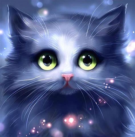 sweet magic cat diamond painting cute animal drawings cute cats