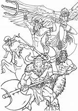 Mythology Mythical Athena Adults Gods Mythological Pau Goddesses Poseidon Designlooter Minotaur sketch template