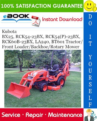kubota bx tractor service repair manual rotary mower repair manuals kubota