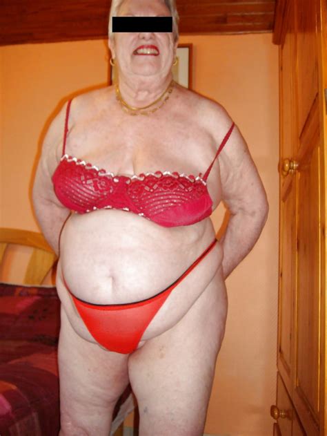 granny posing in red lingerie 16 pics xhamster