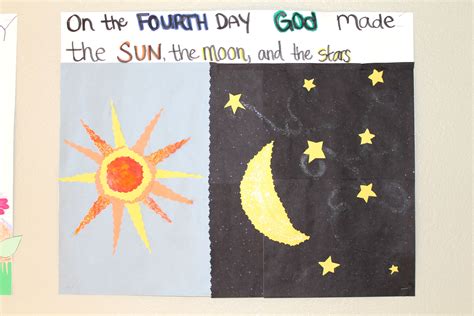 Creation Day 4 Classroom Poster God Made The Sun Moon And Stars