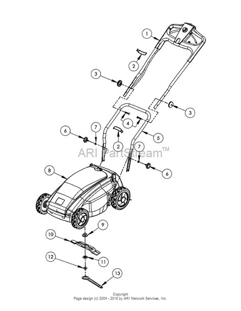 dr power em cordless lawn mower parts diagram  em mower main