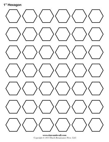 hexagon template   tims printables