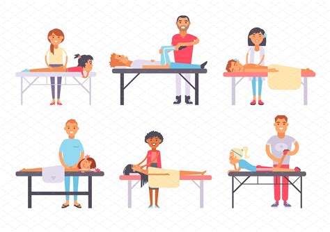 People Different Massage Vector Set Pre Designed Illustrator Graphics