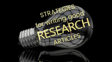 strategies  writing good research article youtube