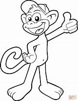Monkey Cartoon Coloring Pages Cute Printable Print Categories sketch template