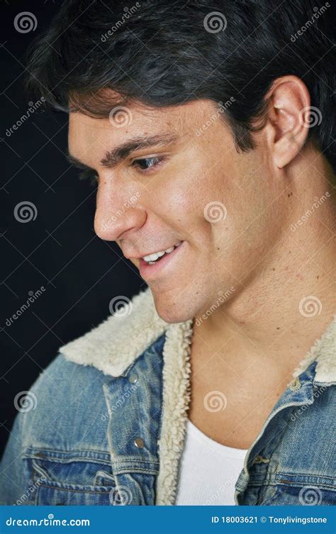 young man   side view stock image image  cute