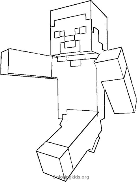 steve minecraft coloringkidsorg