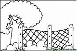 Coloring Fence Pages Fencing Garden Farm Wire Sketch Set Treehut Template Printable Views Printcolorcraft Color sketch template