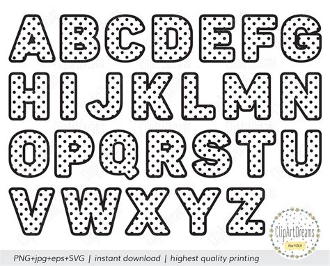 polka dot font svg polka dot letters alphabet svg files etsy