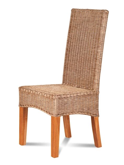 rattan dining chair light coloured weave dark legs
