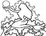 Coloring Mermaid Silhouette Mermaids Coloringcrew Pages sketch template
