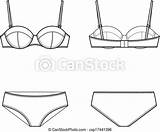 Underwear Vector Bra Clipart Panties Illustration Women Drawing Eps Drawings Knickers Line Views Front Back Canstockphoto Vectors sketch template
