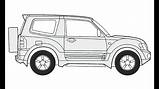 Pajero Mitsubishi Draw sketch template