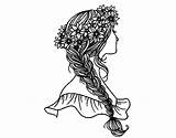 Braid Hairstyle Coloring Pages Hairstyles Coloringcrew Colorear sketch template
