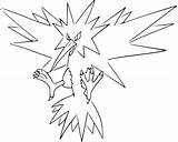 Zapdos Coloring Pokemon Pages Getdrawings sketch template